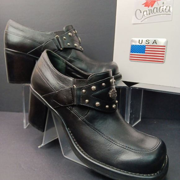 Sz 8 Harley Davidson Womens Mule Riding Shoes Motorcycle Biker D83025 Brazil - Picture 1 of 16